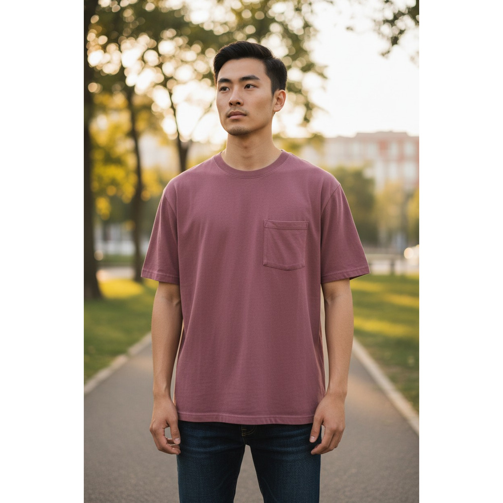 GAP  Men's Short-Sleeved Pocket T-Shirt Color: Reddish-Brown Size: Large